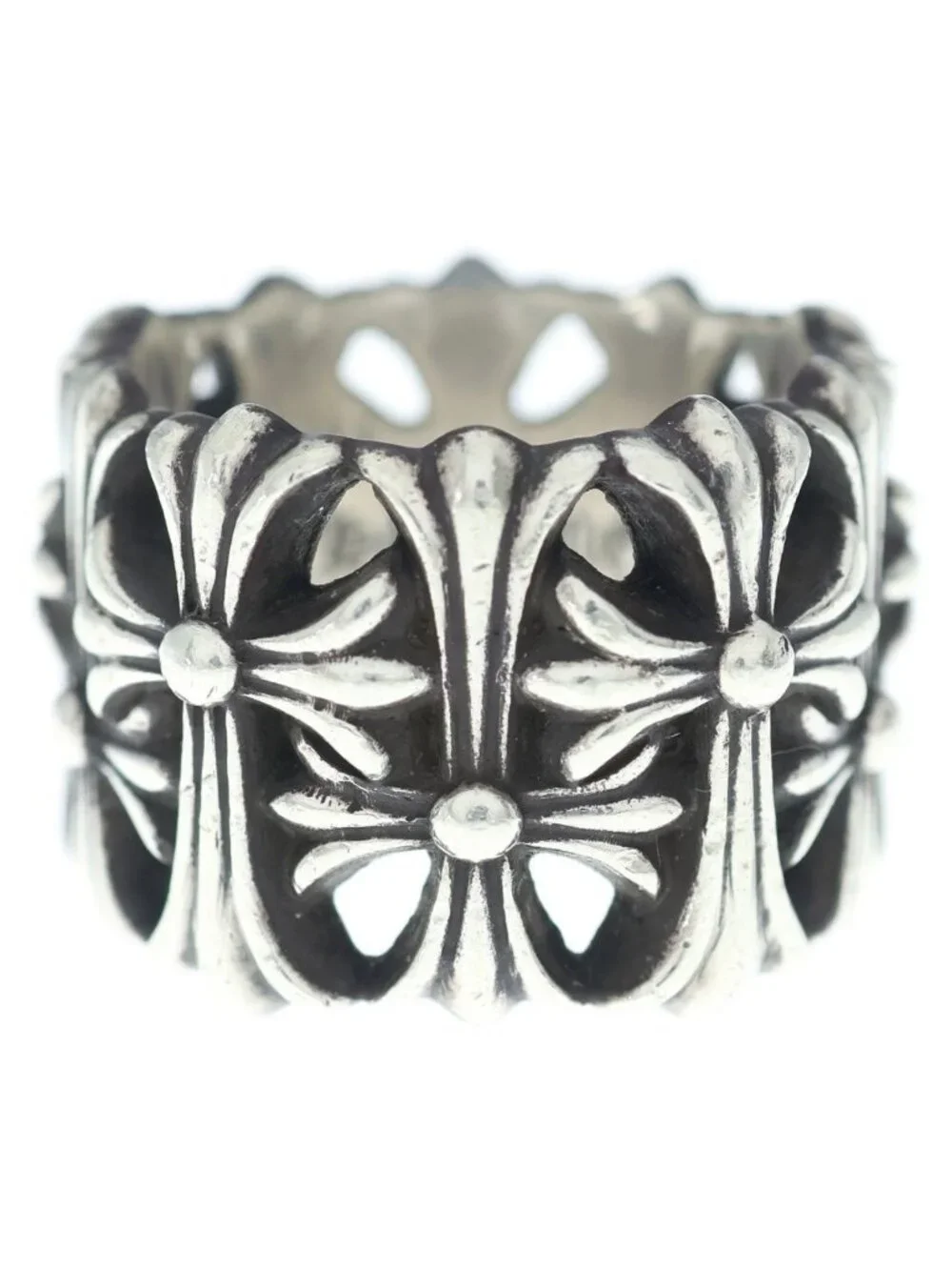 Chrome Hearts Cemetery Black Sling Silver Ring